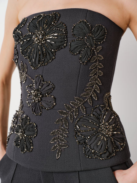 Dice Kayek Embroidered Bustier GREY