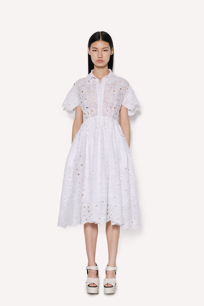 Dice Kayek Embroidered Cotton Midi Dress White