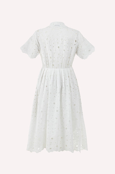 Dice Kayek Embroidered Cotton Midi Dress White