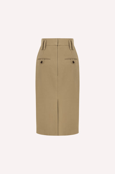 Dice Kayek High-Waisted Midi Pencil Skirt BEIGE