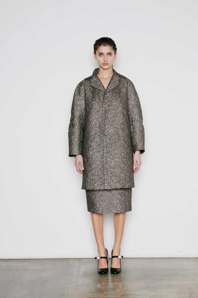 Dice Kayek Metallic Sheen Skirt Silver