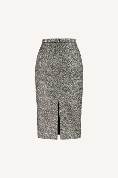 Dice Kayek Metallic Sheen Skirt Silver