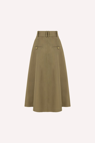Dice Kayek Midi Cotton Skirt TOBACOO