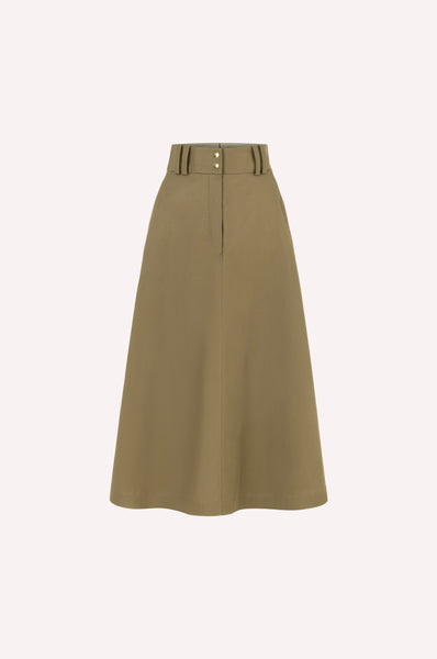 dice kayek Midi Cotton Skirt TOBACOO