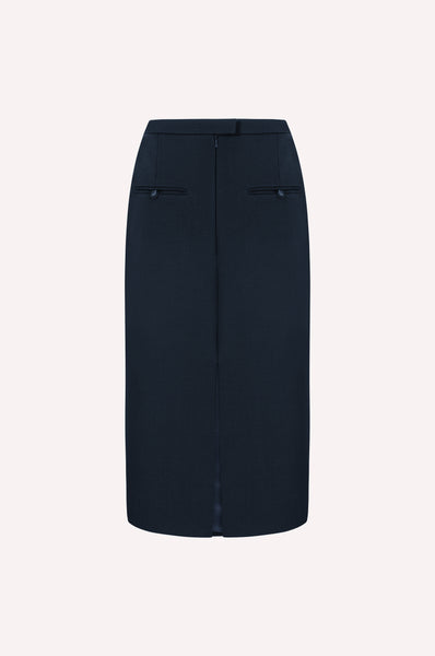 Dice Kayek Midi Pencil Skirt NAVY