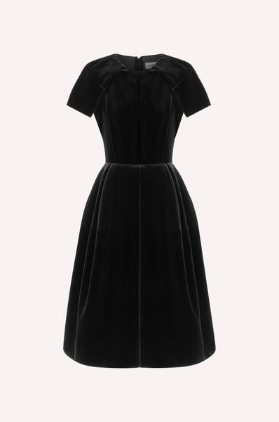 dice kayek Midi Signature Velvet Dress BLACK