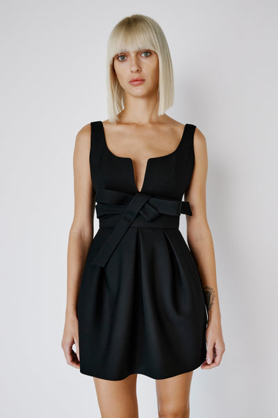 Dice Kayek Mini Dress With Bow Detail BLACK