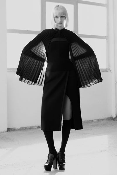 dice kayek Open-Slit Pencil Skirt BLACK