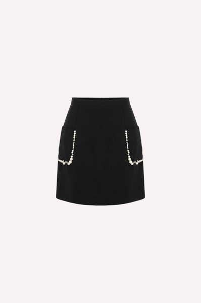 dice kayek Pearl Embellished Mini Skirt BLACK
