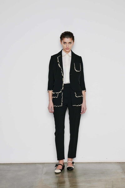 Dice Kayek Pearl Embellished Skirt Belt BLACK