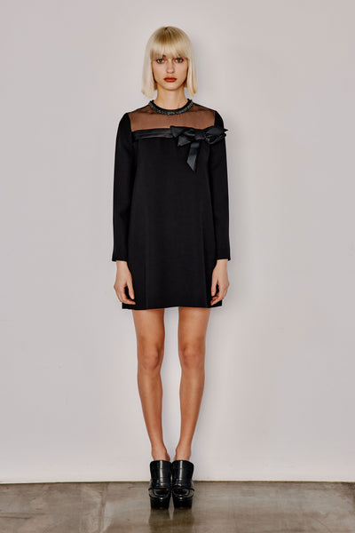 Dice Kayek Ribbon Detailed Mini Dress BLACK