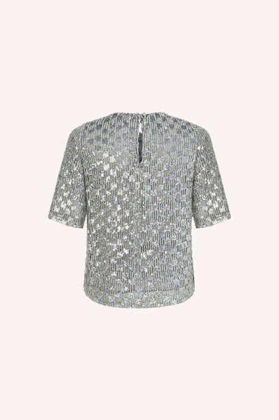 Dice Kayek Sculpted Sequin Blouse SILVER