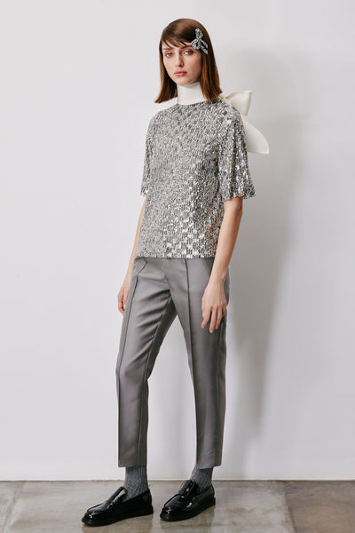 Dice Kayek Sculpted Sequin Blouse SILVER