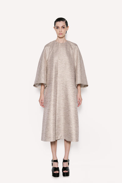 dice kayek Sculptural Metallic Coat SILVER