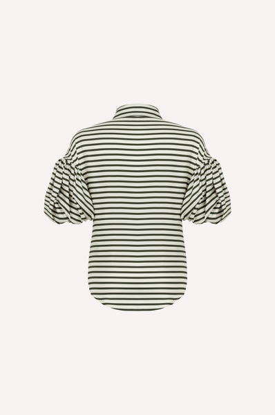 Dice Kayek Signature Silk Twill Shirt KHAKI STRIPE