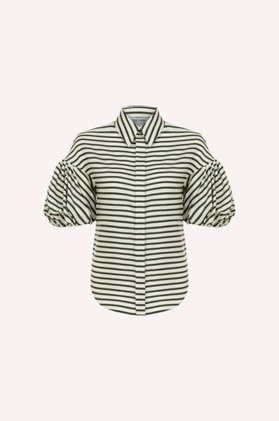 dice kayek Signature Silk Twill Shirt KHAKI STRIPE