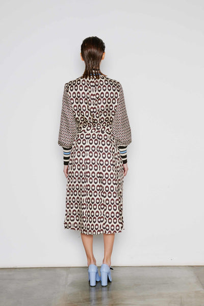 Dice Kayek Silk Ellipse Print Skirt BROWN ELLIPSE
