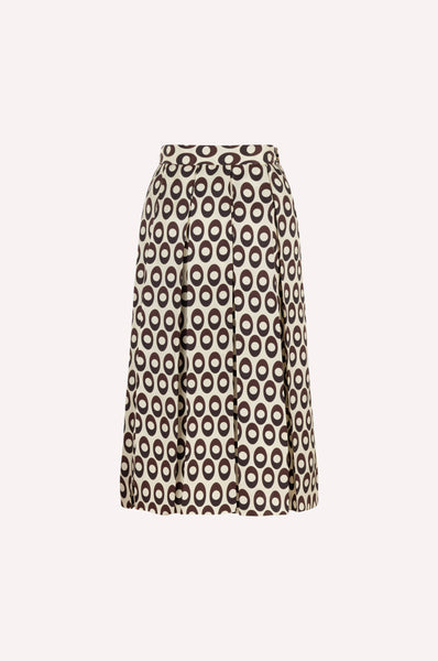Dice Kayek Silk Ellipse Print Skirt BROWN ELLIPSE