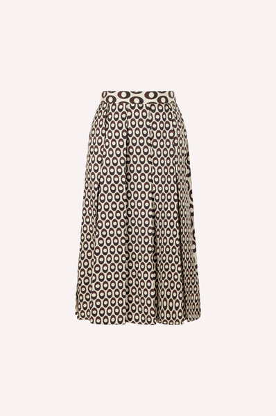 dice kayek Silk Ellipse Print Skirt BROWN ELLIPSE