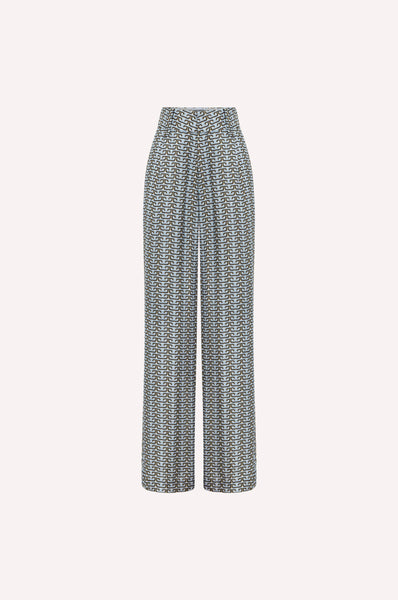 dice kayek Silk Geometric Pants BLUE