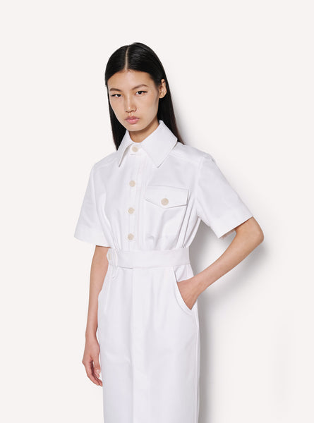 Dice Kayek Tailored Cotton Midi Dress White