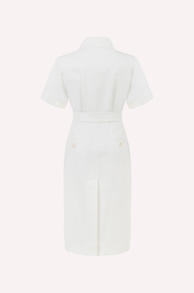 Dice Kayek Tailored Cotton Midi Dress White