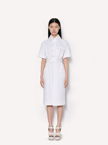 Dice Kayek Tailored Cotton Midi Dress White