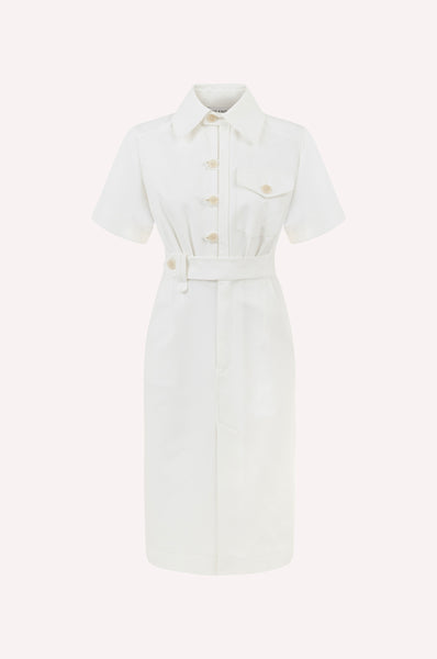 dice kayek Tailored Cotton Midi Dress White