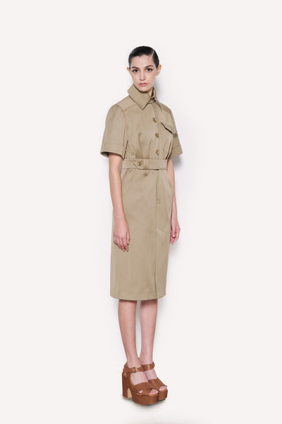 Dice Kayek Tailored Utility Midi Dress BEIGE