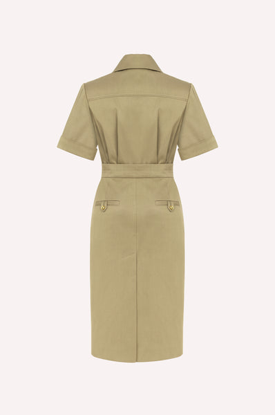 Dice Kayek Tailored Utility Midi Dress BEIGE