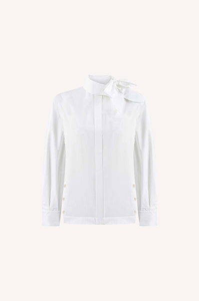 dice kayek Tied Collar Poplin Shirt WHITE