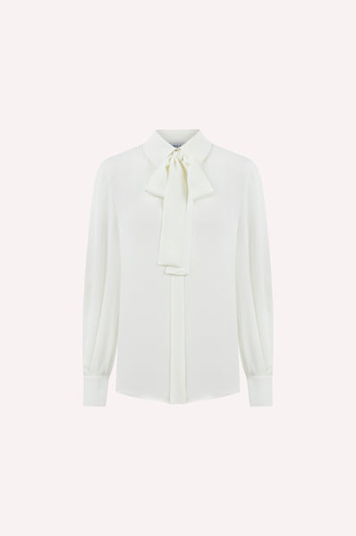 dice kayek Tied Neck Classic Blouse OFF WHITE