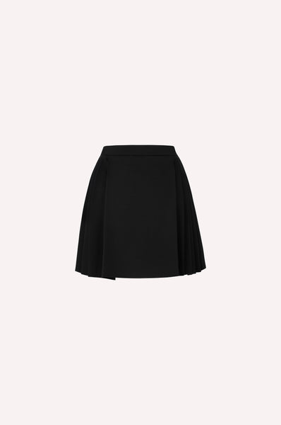 Dice Kayek Elegant Black Pleated Skirt With Gold Button Accents BLACK