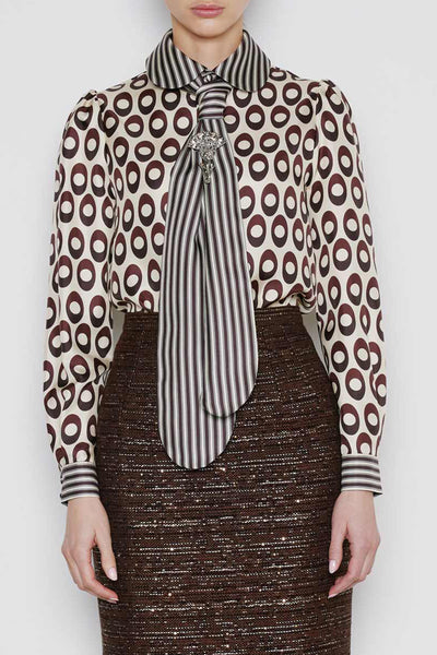 Dice Kayek Ellipse Print Classic Shirt BROWN ELLIPSE
