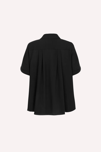 Dice Kayek Flower Embroidered Asymmetric Shirt BLACK