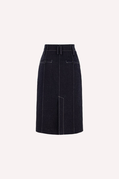Dice Kayek Midi Pencil Skirt With Contrast Stitching INDIGO