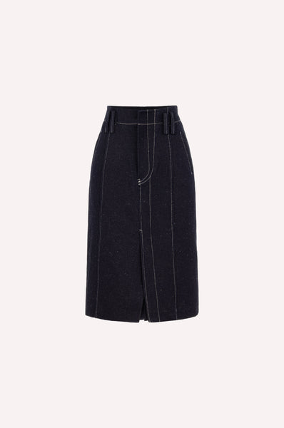 dice kayek Midi Pencil Skirt with Contrast Stitching INDIGO