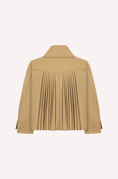 Dice Kayek Pleated Back Cropped Trench Jacket BEIGE