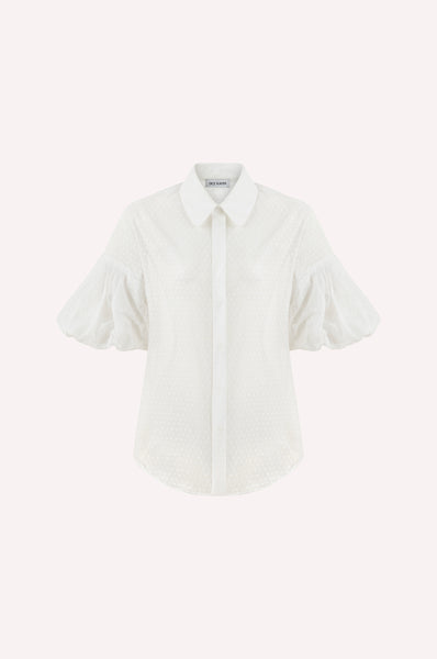 dice kayek Signature Cotton Voile Shirt OPTIC WHITE