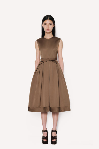 dice kayek Sleeveless Midi Dress with Bow Detail Tobacco