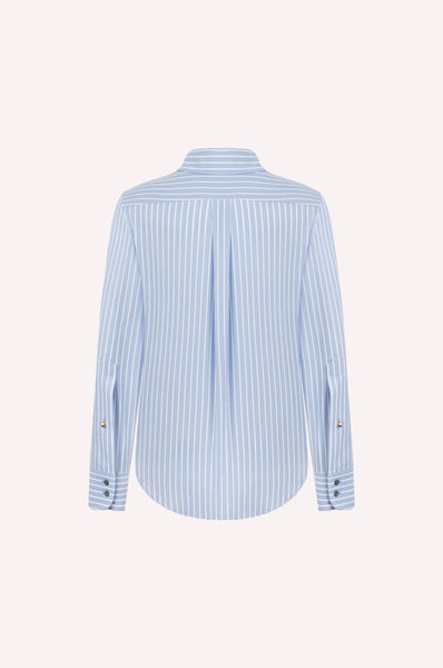 Dice Kayek Striped Cotton Shirt With Gold Button Detailing BLUE STRIPE