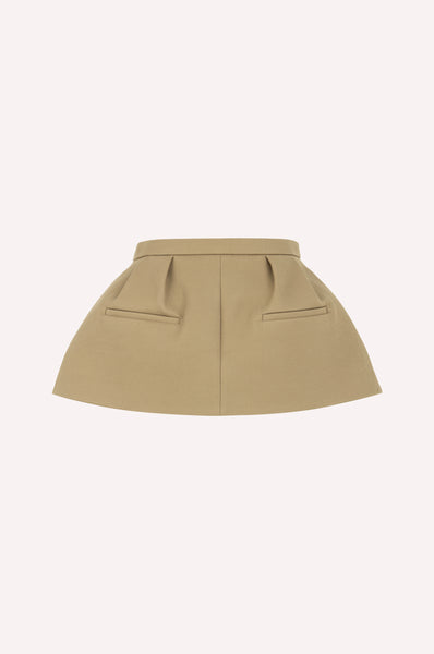 Dice Kayek Structured Skirt Belt With Leather Buckle BEIGE