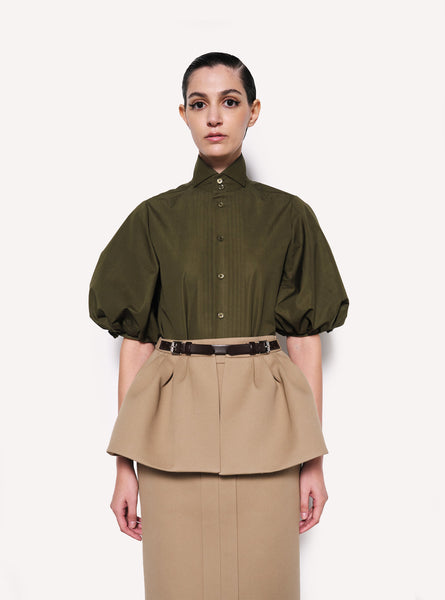 Dice Kayek Structured Skirt Belt With Leather Buckle BEIGE