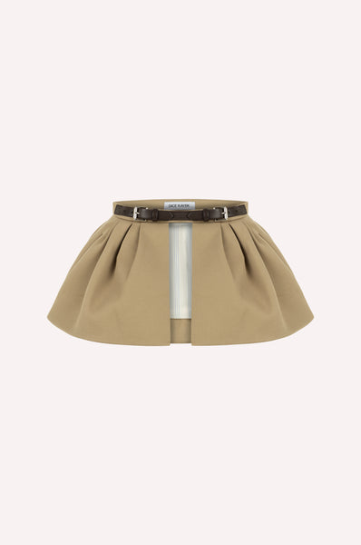 dice kayek Structured Skirt Belt with Leather Buckle BEIGE
