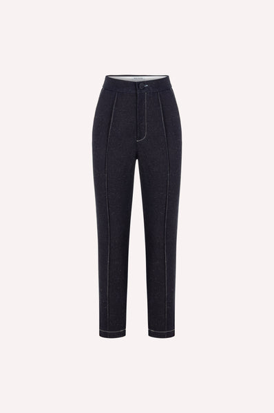 dice kayek Tapered Denim Pants with Contrast Stitching INDIGO