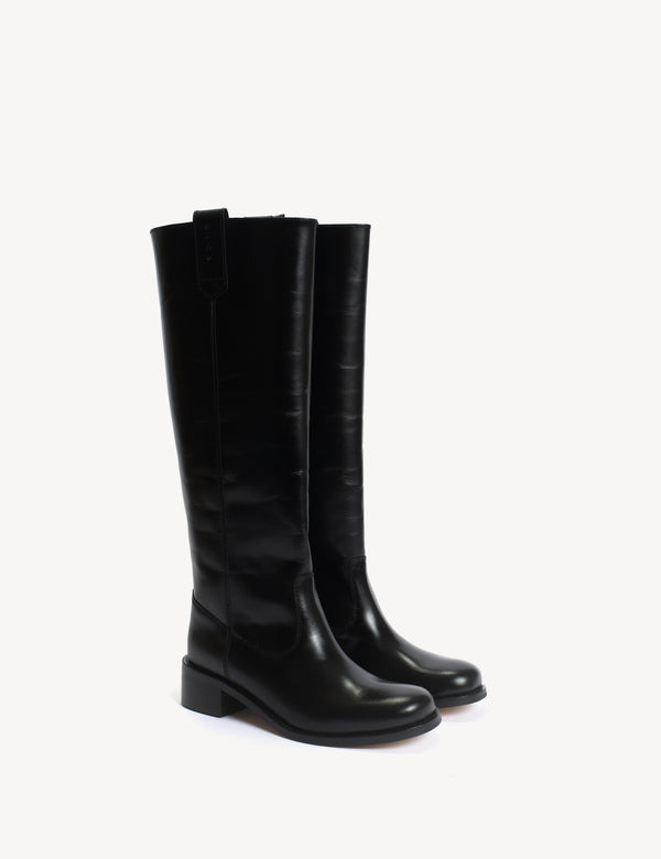 Dico Copenhagen Ann Gaucho Boot In Black Texas Leather