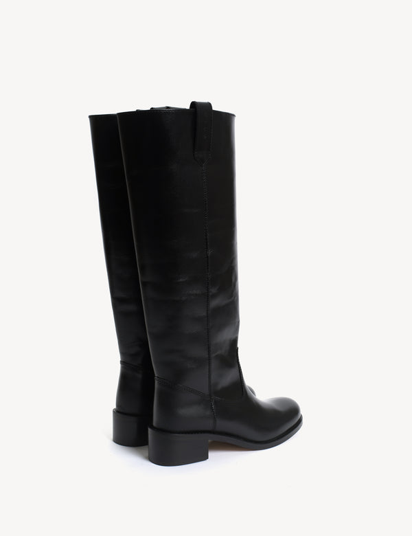 Dico Copenhagen Ann Gaucho Boot In Black Texas Leather