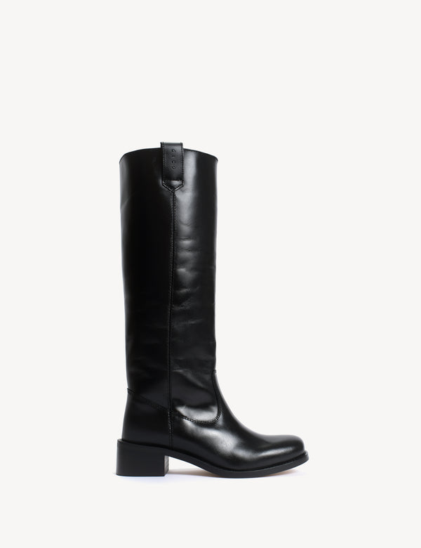 dico copenhagen Ann Gaucho Boot In Black Texas Leather