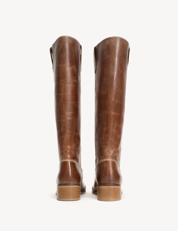 Dico Copenhagen Ann Gaucho Boot In Cognac Escovado Leather