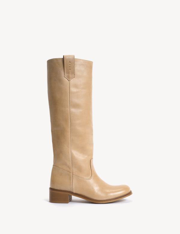 dico copenhagen Ann Gaucho Boot In Light Tan Escovado Leather